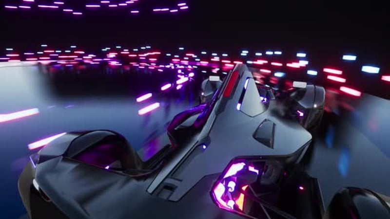 Screen of Car Racing Game with Sportscar Driving Fast Through ...