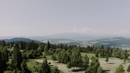 Drone Shot of Tatra Mountains Beautiful Summer Mountains From Above Pine Forest