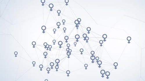 Boucle de fond du réseau technologique féminin Symbole de genre