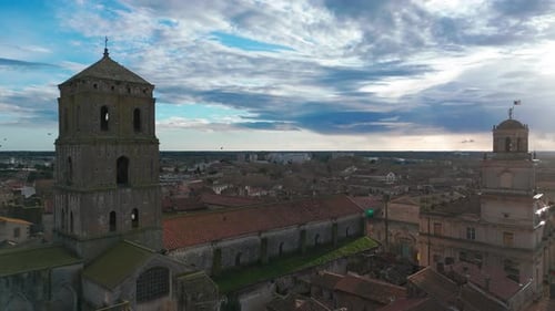 Aerial Shot of Arles in Provence France