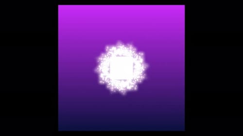 Glamour Collection: A flickering white square shaped ring exploding to a square in center on a pink