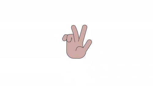 Animação 2D gesticulando com mão afro-americana