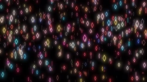 Falling Neon Geometric Diamond Particles Loop