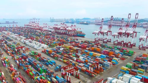 Aerial photography of port and wharf,logistics