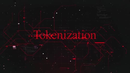 Tokenization Text Over Futuristic Cyberspace Background