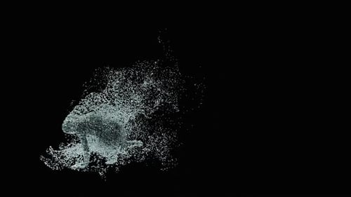 Dynamic Water Particle Dissolve Transition of Human Form