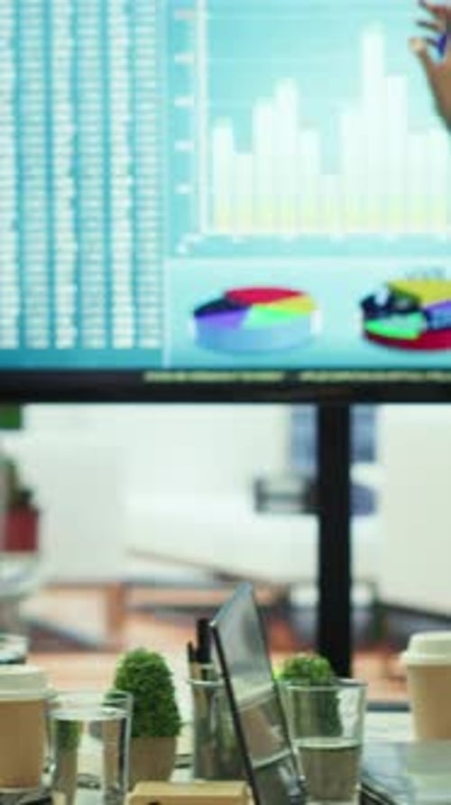 Vertical Video Accounting Manager Reviewing Budget Numbers After All Monthly Costs