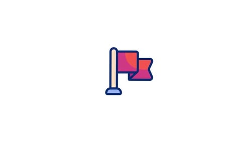 Animated Waving Flag Icon for Business and Design Projects