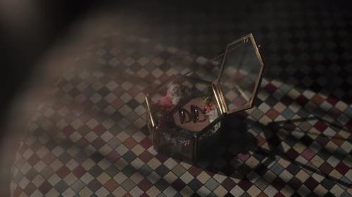 Wedding Rings Displayed in Open Glass Box
