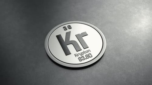 3D Metallic Rotating Krypton Element Coin