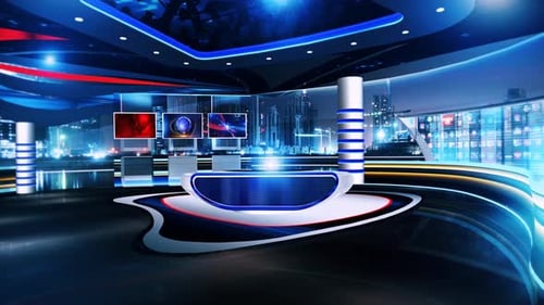 Diseño moderno de estudio de noticias de televisión
