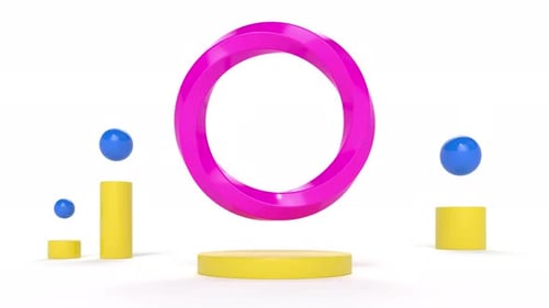 Mock Up Podium Presentation Purple Ring Able to Loop Endless