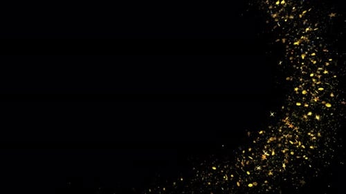 Gold Glitter Star Dust Magic Trail Sparkling Particles On Black