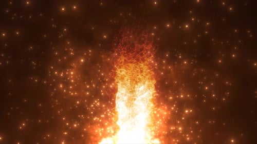 Abstract orange flame, bonfire, red-hot molten lava glowing with bonfire fire from the earth