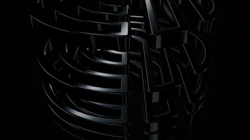 Background with Stacking of Black Shapes, 3D Render, Figures, Reflection, Exclusive