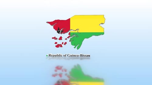 3D Animated Map of Guinea-Bissau with Text Reveal