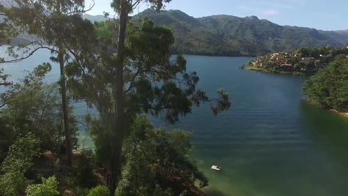 River of National Natural Park of Geres on Portugal Aerial view. Wonderfull Nature Landscape