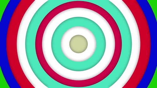 Colorful Concentric Circles Expanding Abstract Background Loop