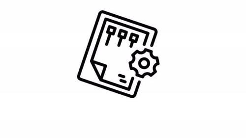 Animated Document Settings Icon with Rotating Gear