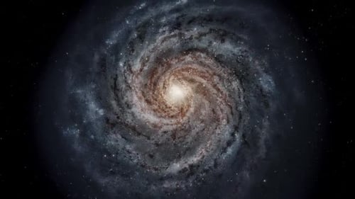 Cosmic Spiral Galaxy Rotation and Zoom Out Animation
