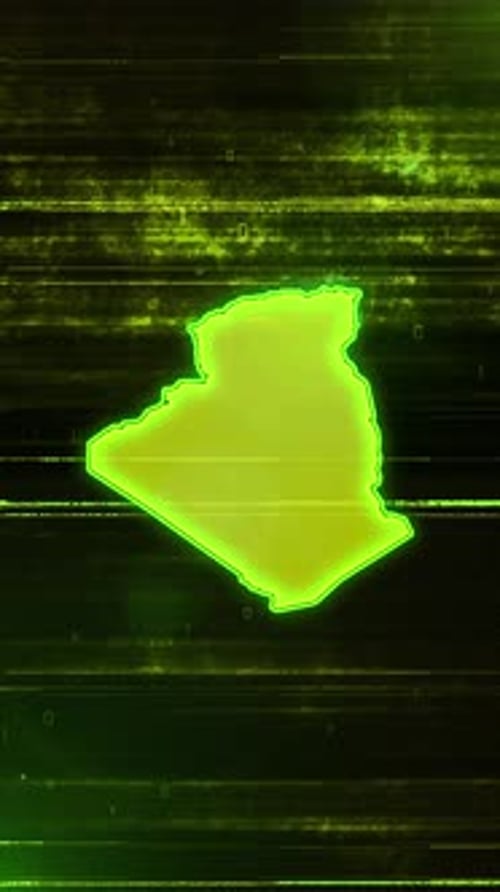 Algeria Digital Futuristic Glitch Map