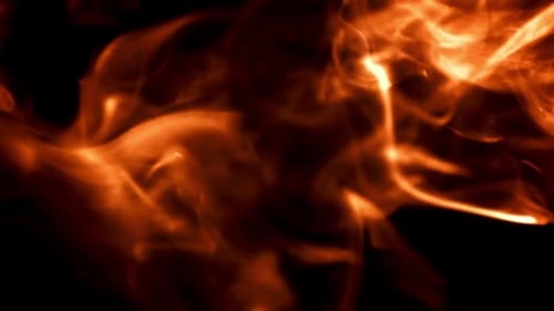 Helle Flammen auf schwarzem Hintergrund, gefilmt mit einer Hochgeschwindigkeitskamera mit 1000 Bildern pro Sekunde