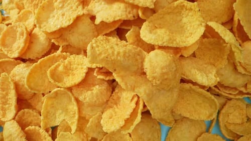 Golden Corn Flakes Cereal Close Up