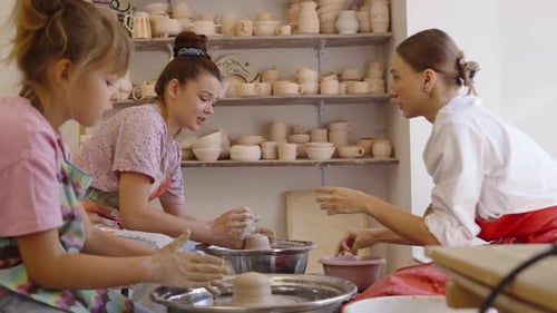 Clay Pottery Workshop for Beginners in a Cozy Studio Setting in the Afternoon