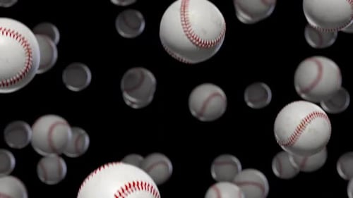 Falling Baseballs On Black
