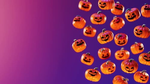 Animated Floating Halloween Pumpkins Background