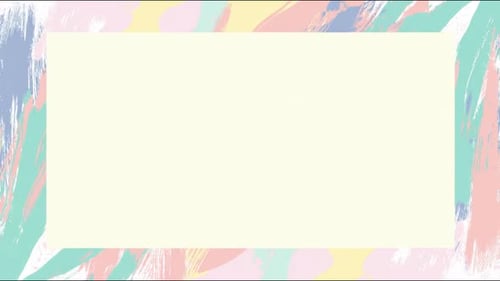 Gemalter, pastellfarbener Pinselstrich, dekorativer Rahmen, Kopierraum, nahtlose Schleife, handgezeichnete digitale Anima
