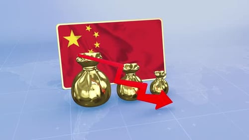 China Reserves Drop Economic Data Infographics Graph