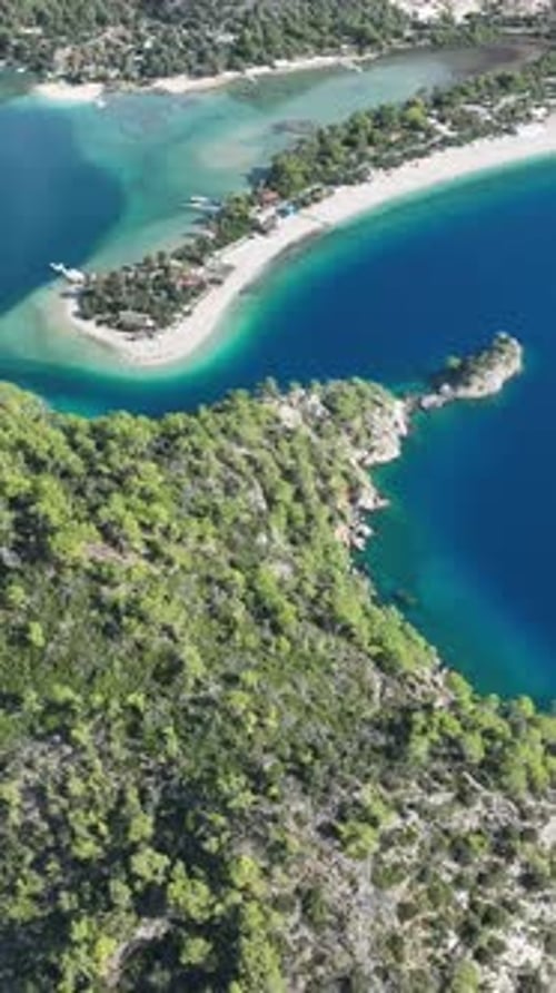 Summer beach scenery captured from above