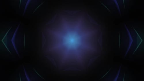 Abstract Neon Geometric Glowing Kaleidoscope Looping Background