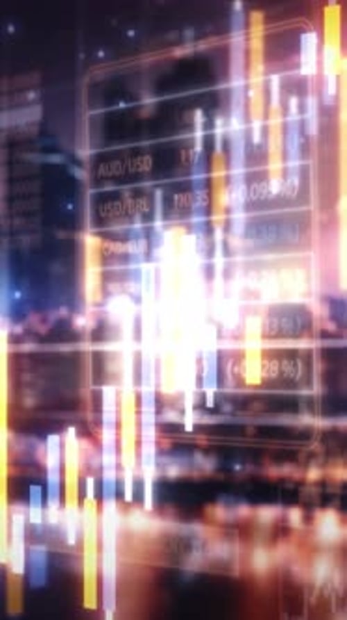 The Digital Space is Filled with an Abstract Flow of Stock Exchange Data
