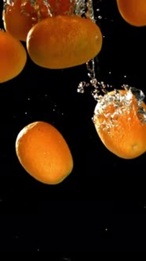 Super Slow Motion Fresh Kumquat Filmed on a Highspeed Camera at 1000 Fps