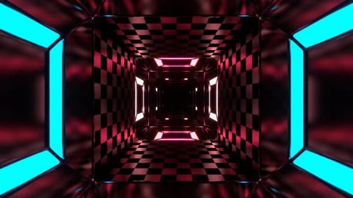 Cyan Pink And Orange Fantastic Movement Into The Neon Abyss Background VJ Loop In 4K