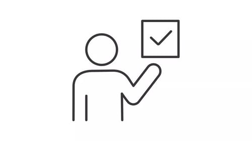 Animated Person Holding Checkmark Icon