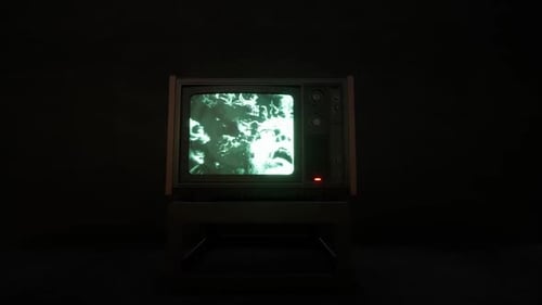 Retro Analog Television Screen with Glitch and Static Effects