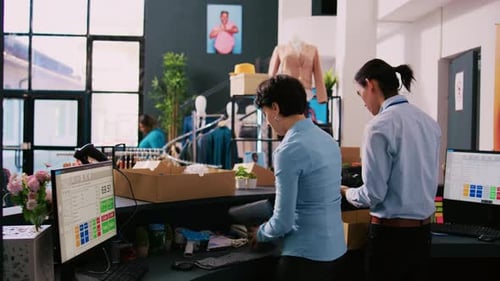 Workers Preparing Online Orders