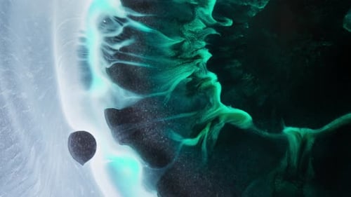 visão da tinta alcoólica fluindo formando texturas abstratas surreais e dinâmicas