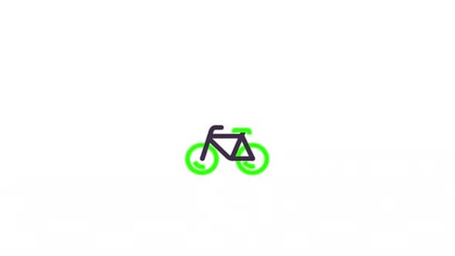 Animationsvideo mit Fahrradsymbol-Symbolen
