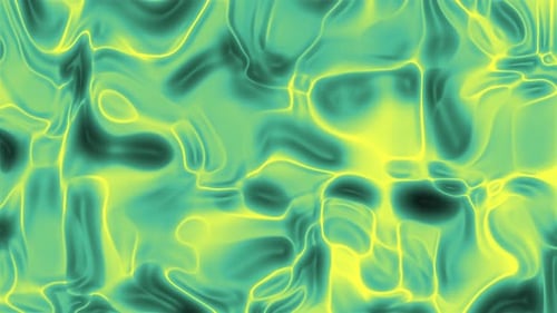 Fluid Organic Abstract Green Yellow Looping Background