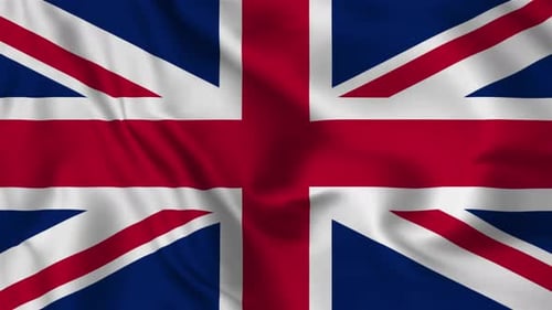 Realistic Waving Union Jack Flag Animation