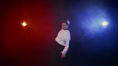 Energy of Dance and Music Beautiful Woman Dancing Modern Choreography in Room Emotional Female