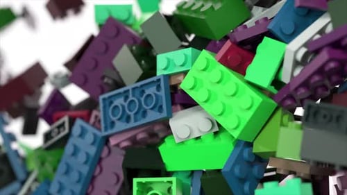 Falling Building Blocks Dynamic Screen Fill Transition