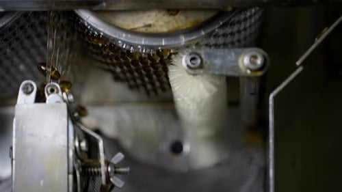 Gelatin Capsules in the Production of Vitamins and Medicines Slow Motion