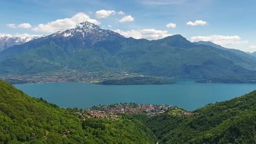 Aerial Landscape on Como Lake in Italy