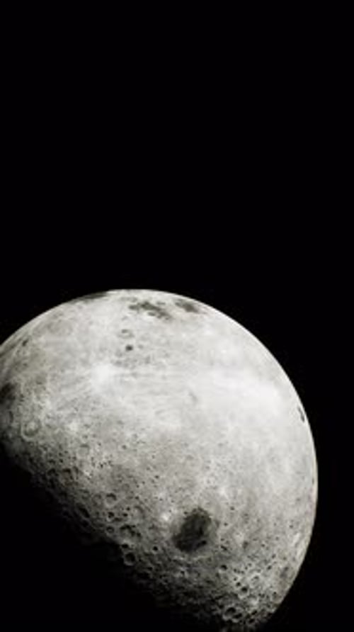 Partially Sundrenched Lunar Landscape in View From Above Vertical
