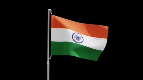 Realistic Waving Indian Flag 3D Animation